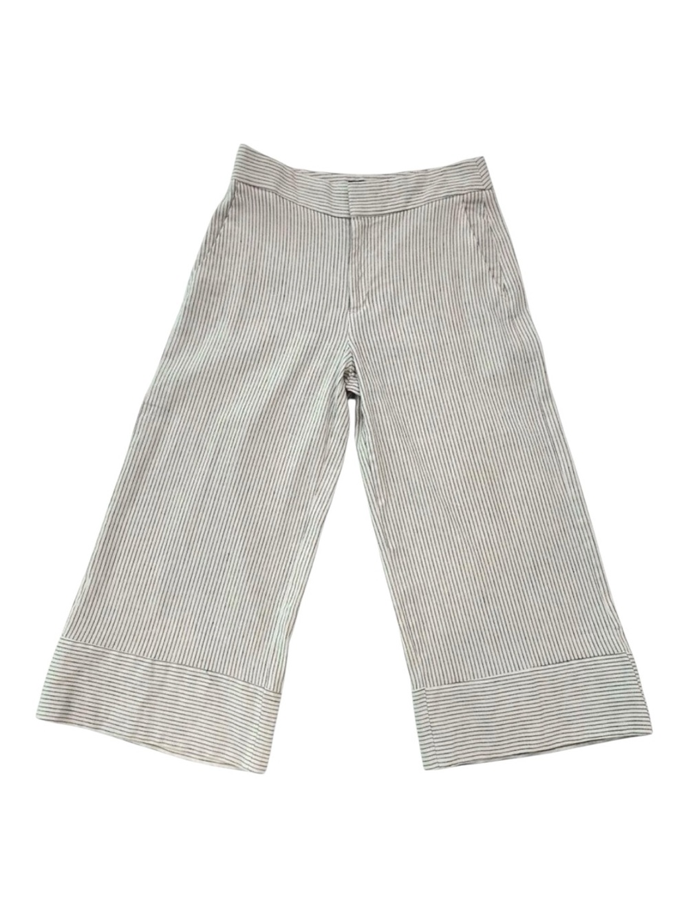 Banana Republic crop trousers pant Linen & cotton blend black &ecru white size 4